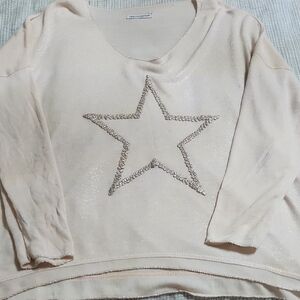 Elegant V-Neck Sweater with Star Design